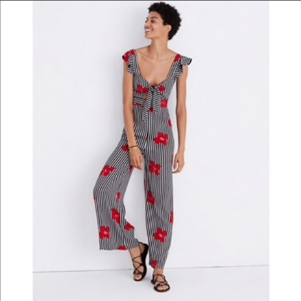 NWT Madewell Plumeria Cut Out Jumpsuit in Orchids